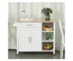 HOMCOM Carucior de Bucatarie Economisire Spatiu Bufet din Lemn MDF Alb 107,5x48x89cm HOMCOM thumbnail 4