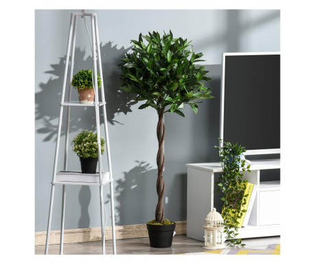 Outsunny Set 2 Plante Artificiale de Dafin in Ghiveci Inalte 120cm pentru Interior si Exterior Outsunny