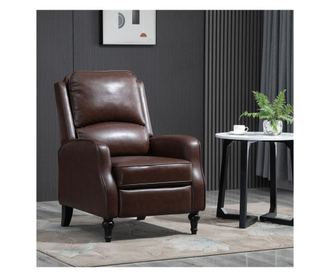 HOMCOM Fotoliu Relax Rabatabil 90° si 150° Manual din piele HOMCOM