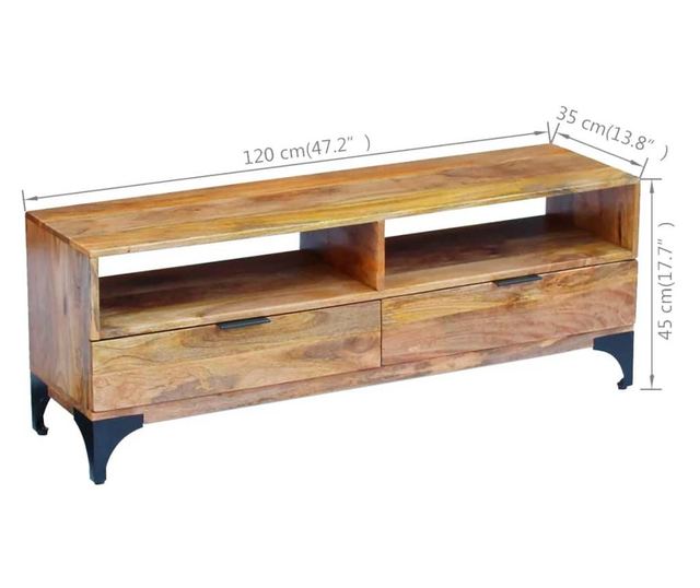 TV Komoda od Masivnog Mango Drveta 120x35x45 cm