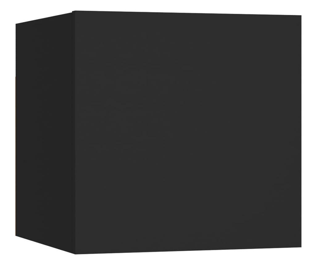 TV Ormarić Set, 6 Komada, Crni, Iverica - 5