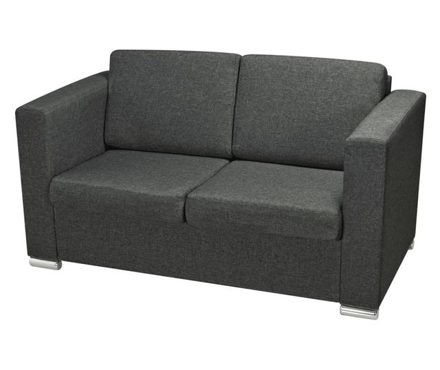 Комплект дивани, мека мебел, от две части, тъмно сиво