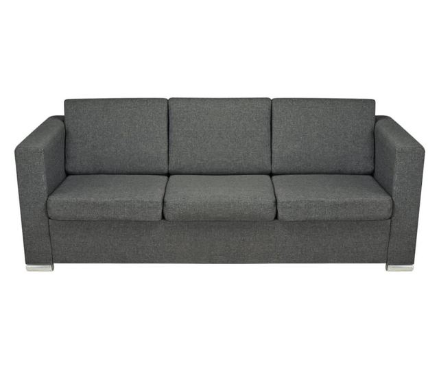 Комплект дивани, мека мебел, от две части, тъмно сиво