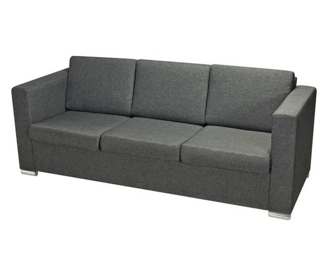 Комплект дивани, мека мебел, от две части, тъмно сиво