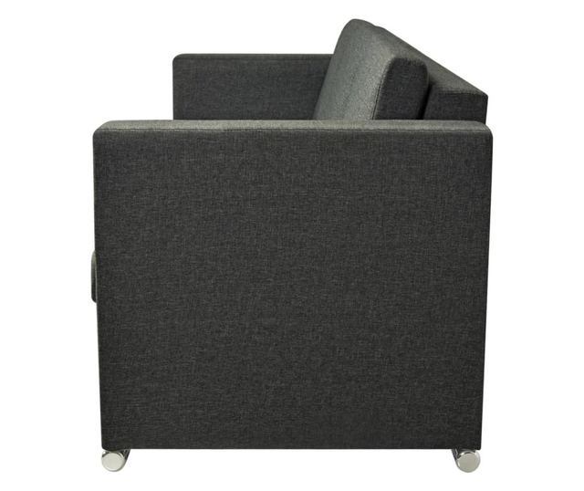 Комплект дивани, мека мебел, от две части, тъмно сиво