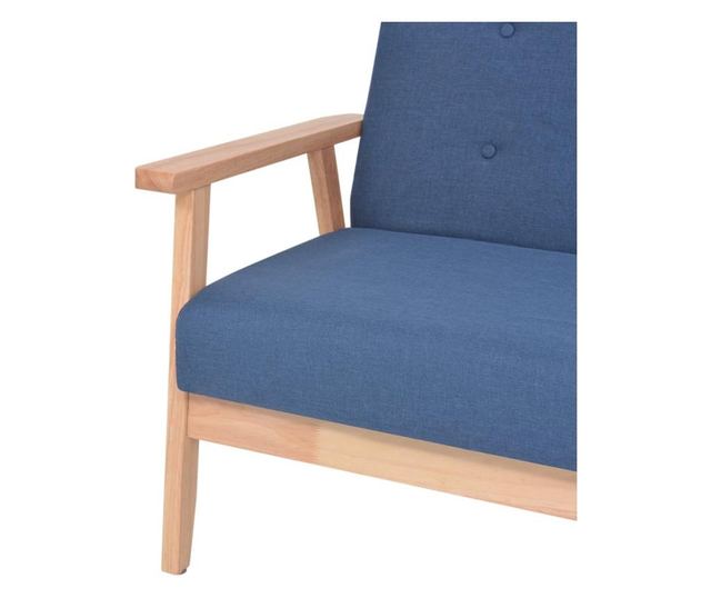 Триместен диван, текстил, син