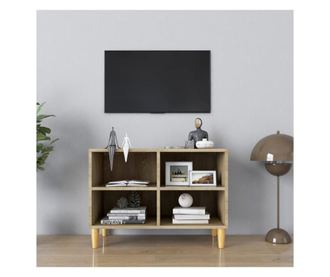 TV ormarić s nogama od masivnog drva 69,5x30x50 cm boja hrasta