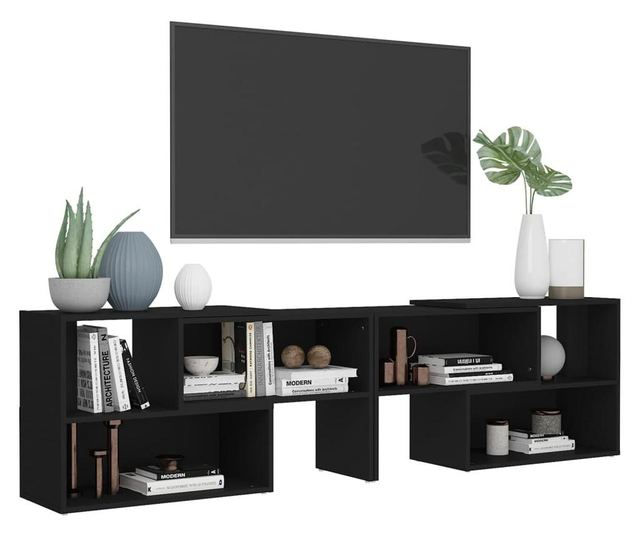 TV ormarić crni 149 x 30 x 52 cm od iverice