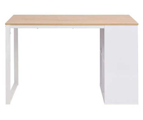 Pisalna miza 120x60x75 cm barva hrasta in bela