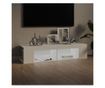 TV ormarić s LED svjetlima bijeli 135 x 39 x 30 cm
