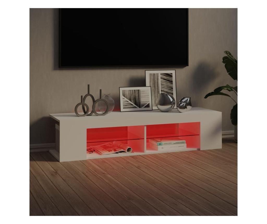 TV ormarić s LED svjetlima bijeli 135 x 39 x 30 cm - 8