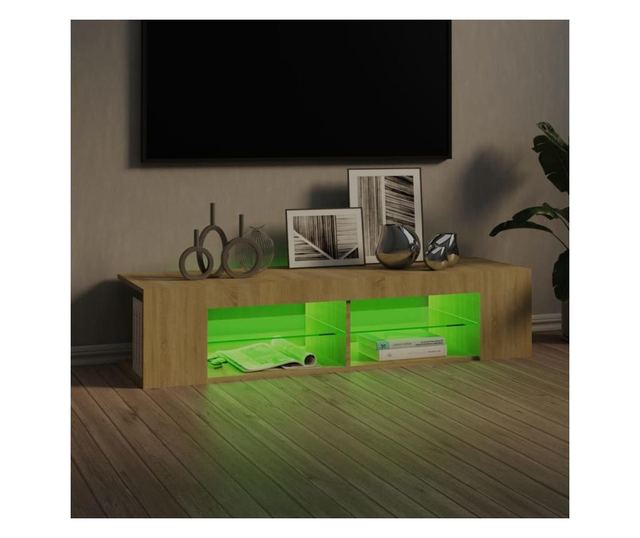 TV ormarić s LED svjetlima boja hrasta sonome 135 x 39 x 30 cm