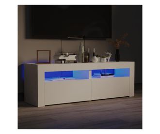 TV ormarić s LED svjetlima bijeli 120 x 35 x 40 cm