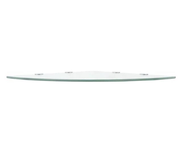 Raft de colt sticla transparenta cu suporti de crom, 45 x 45 cm