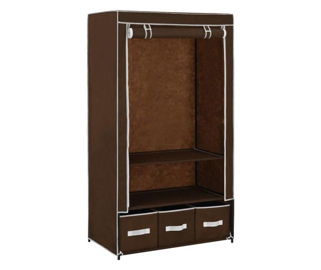 282458 Wardrobe Brown 87x49x159 cm Fabric