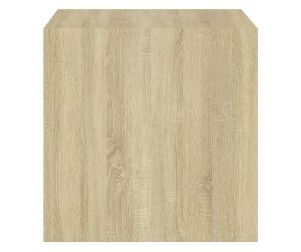 4 db fehér és tölgyszínű forgácslap faliszekrény 37x37x37 cm - 16