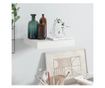magasfényű fehér MDF lebegő fali polc 23 x 23,5 x 3,8 cm
