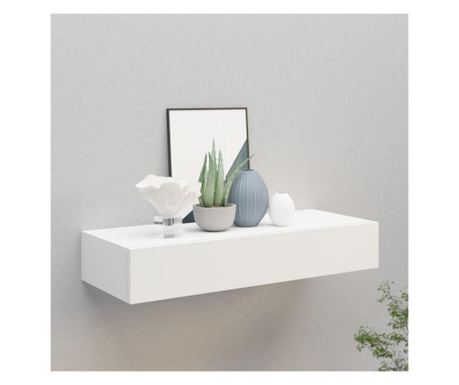 Stenska polica s predalom bela 60x23,5x10 cm mediapan 