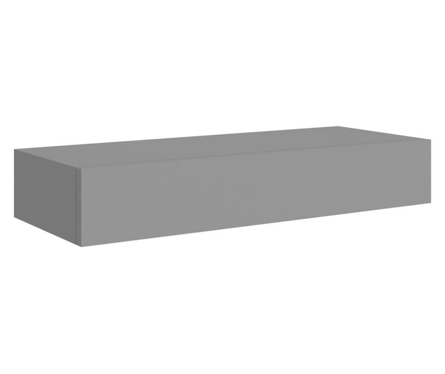 Стенни рафтове с чекмеджета, 2 бр, сиви, 60x23,5x10 см, МДФ