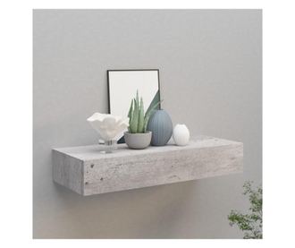 Dulap de perete cu sertar, gri beton, 60x23,5x10 cm, MDF