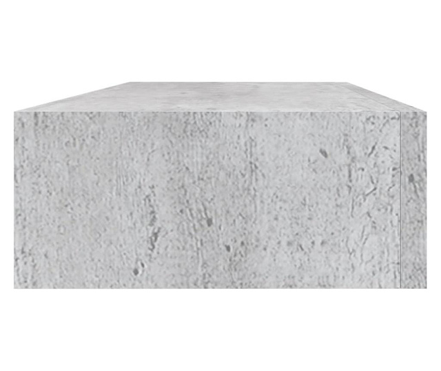 Dulap de perete cu sertar, gri beton, 60x23,5x10 cm, MDF