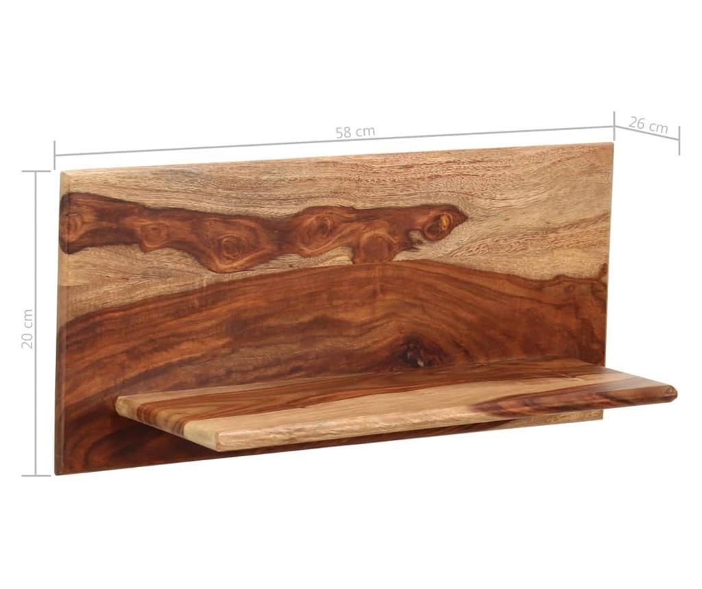 2 db tömör kelet-indiai rózsafa fali polc 58x26x20 cm - 10