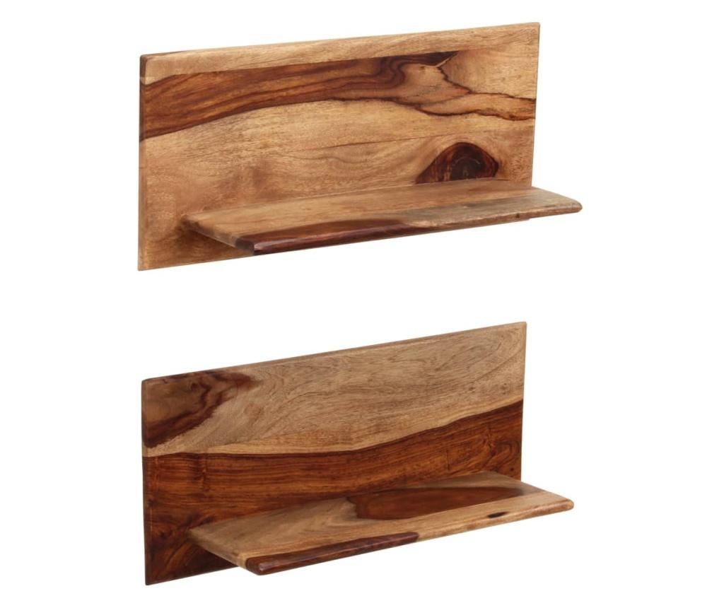 2 db tömör kelet-indiai rózsafa fali polc 58x26x20 cm - 11