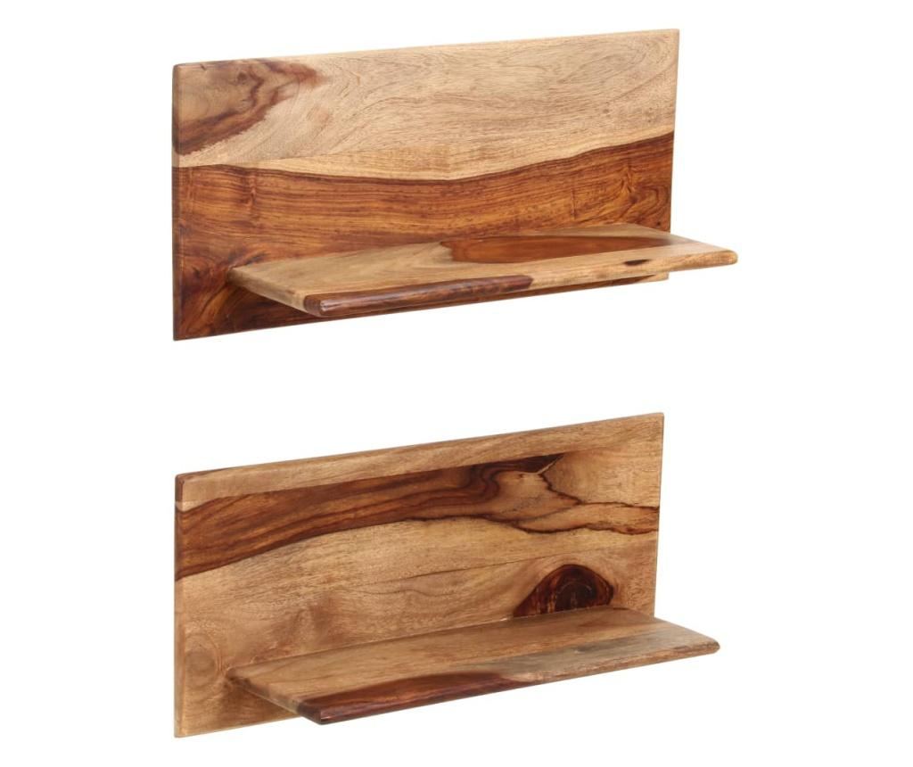 2 db tömör kelet-indiai rózsafa fali polc 58x26x20 cm - 12