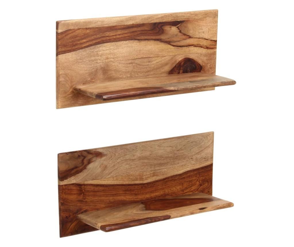 2 db tömör kelet-indiai rózsafa fali polc 58x26x20 cm - 13