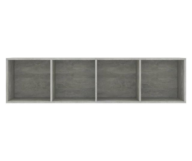 betonszürke könyv-/TV-szekrény 143 x 30 x 36 cm