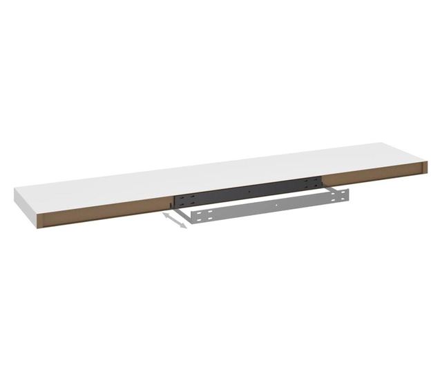 fehér MDF lebegő fali polc 120 x 23,5 x 3,8 cm