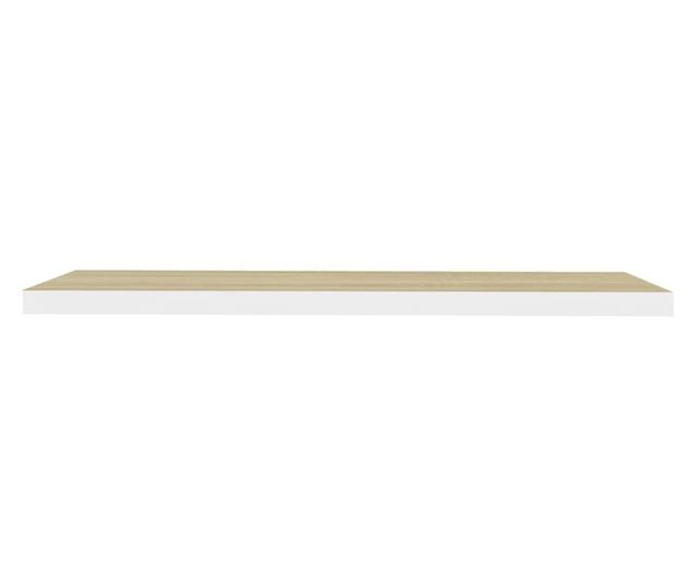 4 db fehér-tölgyszínű MDF lebegő fali polc 120 x 23,5 x 3,8 cm