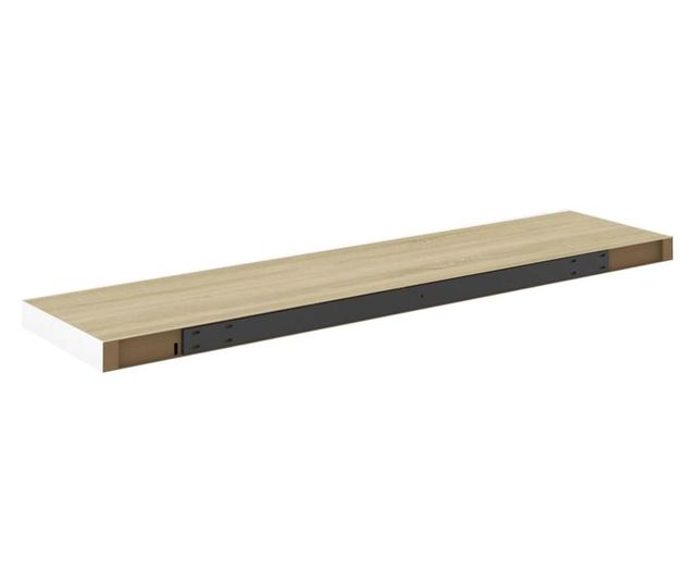 4 db fehér-tölgyszínű MDF lebegő fali polc 120 x 23,5 x 3,8 cm