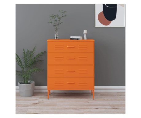 narancssárga acél fiókos szekrény 80 x 35 x 101,5 cm