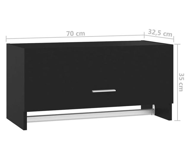 Ormar crni 70 x 32,5 x 35 cm od iverice