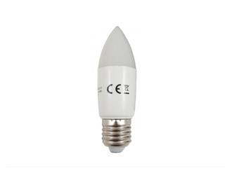 Bec Led Lumanare E27, model C37, 9W=80W, 6400K, lumina rece