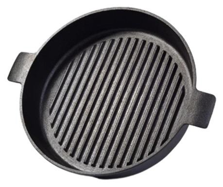 Tigaie grill Fissman, fonta, 26x5 cm, negru