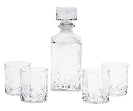 Set servire whiskey Koopman-Atmosfera, sticla, transparent