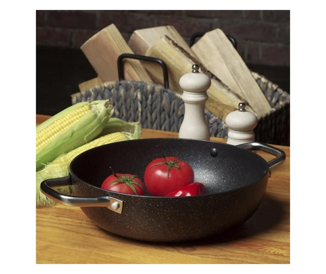 Tigaie wok Fissman-Promo, aluminiu, 26x7.8 cm, negru