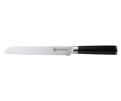 Carl Schmidt Sohn-Konstanz kenyérvágó kés, VG 10 acél, 18 cm, ezüst/fekete színben