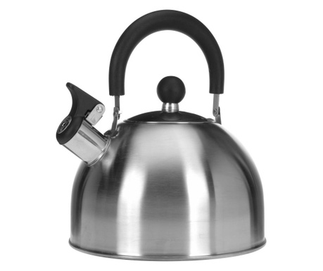 Ceainic Excellent Houseware-Clasico, otel inoxidabil, 19x12 cm, argintiu/negru