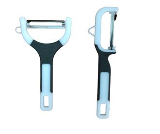 Set 2 curatatoare legume si fructe Koopman-Excellent Houseware, otel inoxidabil/ABS, alb/gri