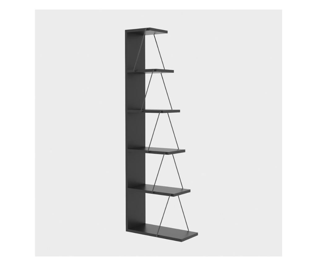 Bibliotecă Modernă din Metal Antracit cu Polițe din Melamină - 3