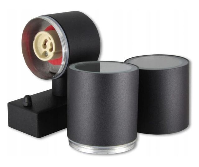 Aplica ﻿corp iluminat exterior arhitectural fatadelor 2x gu10 35w gri﻿