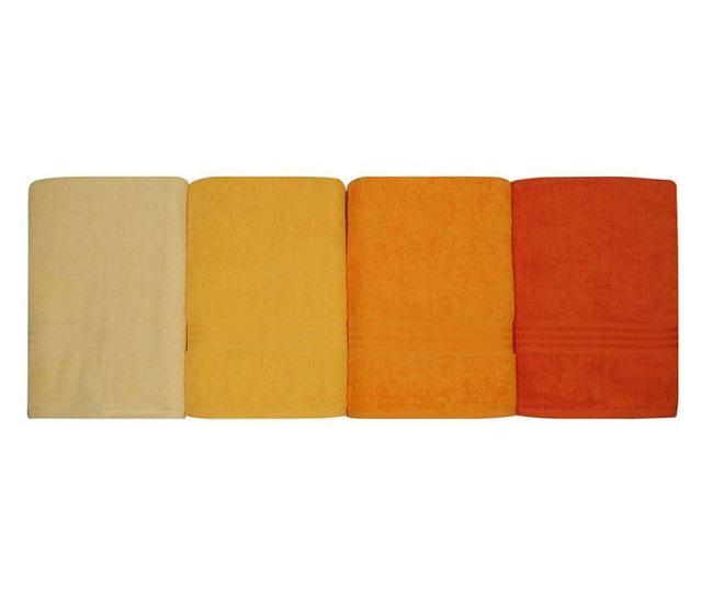Комплект 4 кърпи за  баня Rainbow Yellow 70x140 cm
