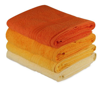 Комплект 4 кърпи за  баня Rainbow Yellow 70x140 cm
