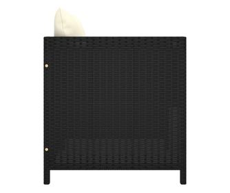 Canapea de grădină cu perne, negru, poliratan