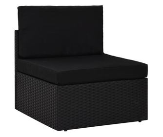 Modularna srednja sofa, crna, poliratan