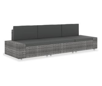 Modularna trosjedna sofa, siva, poliratan