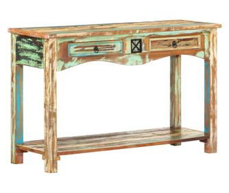 Konzolni stol od masivnog obnovljenog drva 120 x 40 x 75 cm